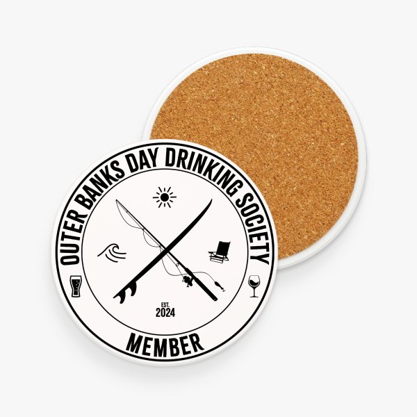 Outer Banks Day Drinking Society Ceramic Coaster